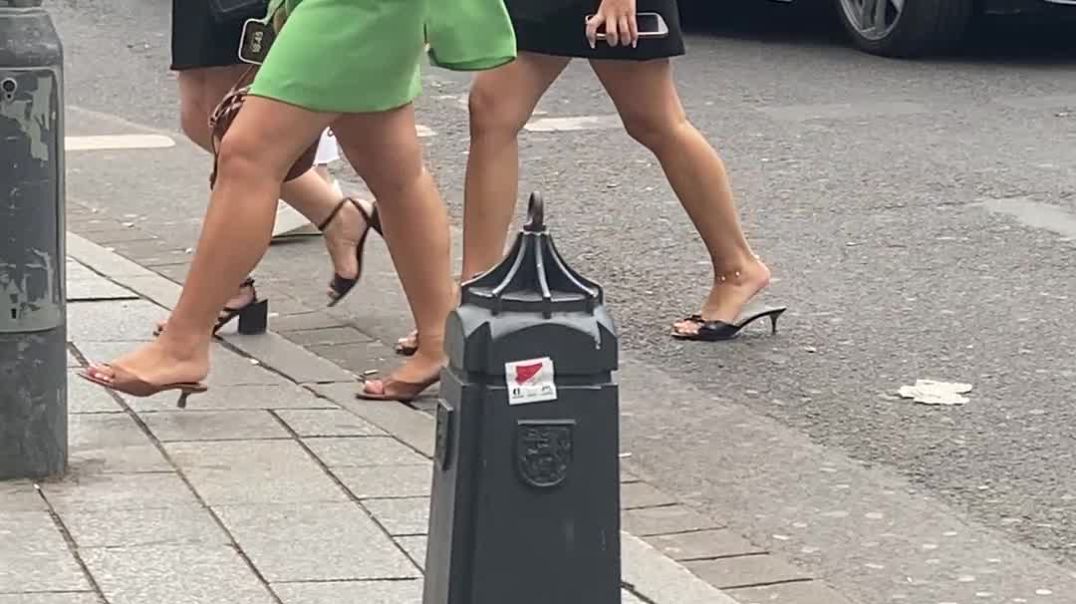 Girls walking in mules