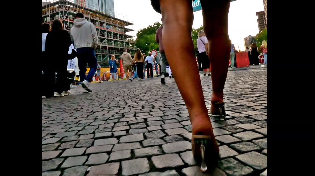 Gaborgirlstube Street Candid - Clear Mules Duo