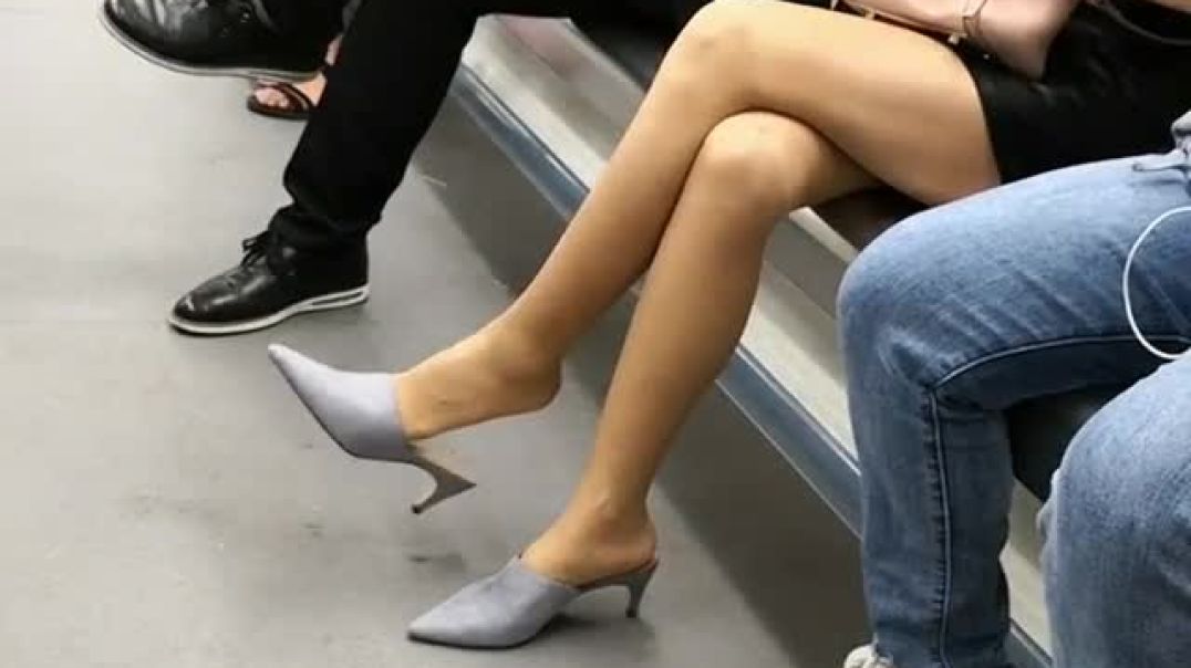 candid dangling grey mules