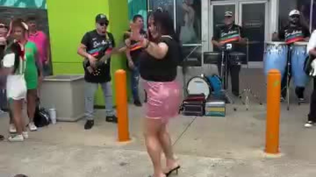 Dancing in black mules