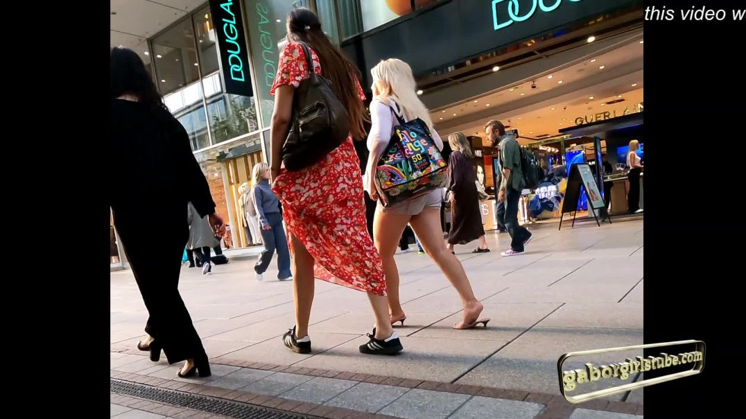 ⁣Gaborgirlstube Street Candid - Blonde Slut in Metal Heeled Mules -  MORE ?
