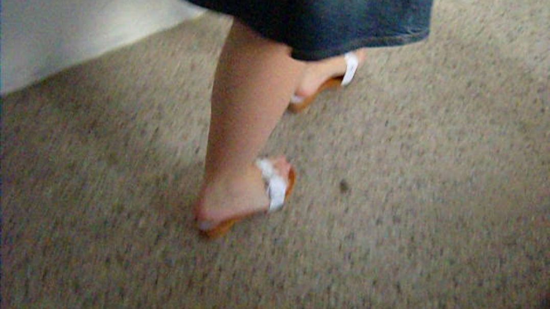 White Buxa clogs up the stairs