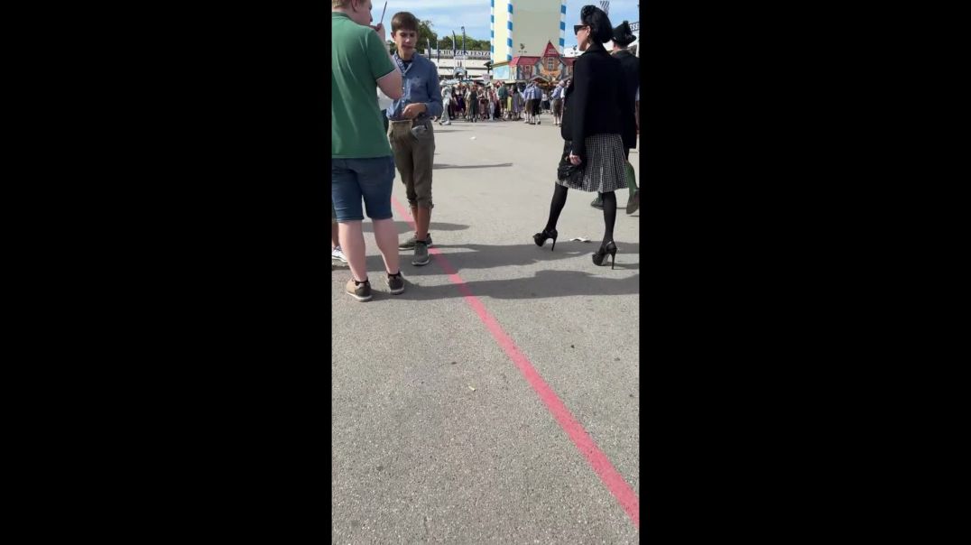 BLACK WIDOW on high heels at Oktoberfest  (pt 2)
