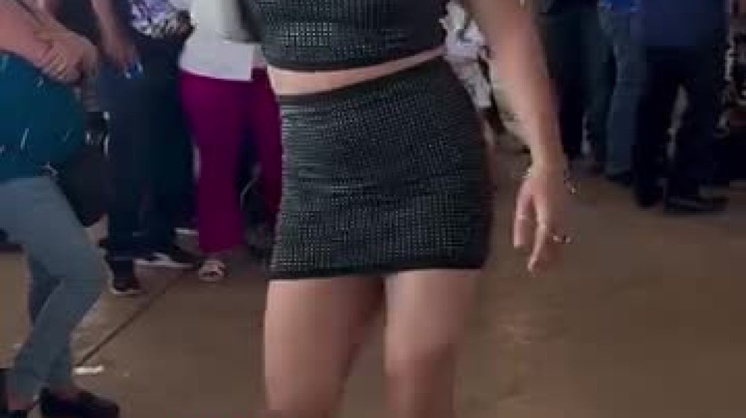 Dancing in pink platforms